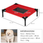 Cuccia Estiva Brandina per Cani fino a 11,3kg da Esterno e Interno, 61x46x18 cm, Rosso - immagine 3