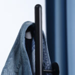 Appendiabiti da Terra con 8 Ganci, Struttura in Acciaio con Base in Marmo, 35x35x170cm, Nero - immagine 8