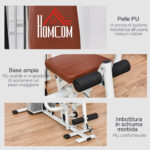 Stazione Fitness Multifunzione per Casa e Palestra con 4 Imbottiture, in Acciaio e PU, 150x110x210 cm, Bianco - immagine 7