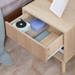 Comodino Moderno con Cassetto e Ripiano Aperto in Truciolato, 47x47x50 cm, Color Legno - immagine 9