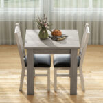 Tavolo da Pranzo Allungabile per 4-6 Persone in Legno e Acciaio, 140x80x77,5 cm, Grigio e color Legno - immagine 9