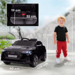 Macchina Elettrica per Bambini 3-5 Anni con Telecomando e cinture di sicurezza, Auto a 12V con Luci e Musica, 3-8km/h, Nero| Aosom Italy - immagine 3