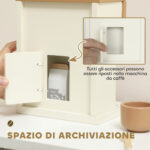 Set Macchina del Caffè Giocattolo in Legno per Bambini da 3 Anni con Accessori, Marrone - immagine 7