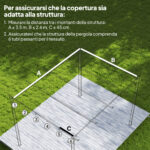 Copertura per Gazebo Pergola 4x3 m in Poliestere Traspirante Beige con 10 Fori di Drenaggio - immagine 4
