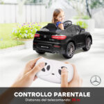 Macchina Elettrica per Bambini 3-5 Anni Mercedes con Cintura di Sicurezza e Telecomando, Nero - immagine 5