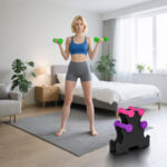 Set Manubri con Supporto, 6 Manubri Totali 2x1 kg, 2x2 kg, 2x3 kg, Multicolore - immagine 8