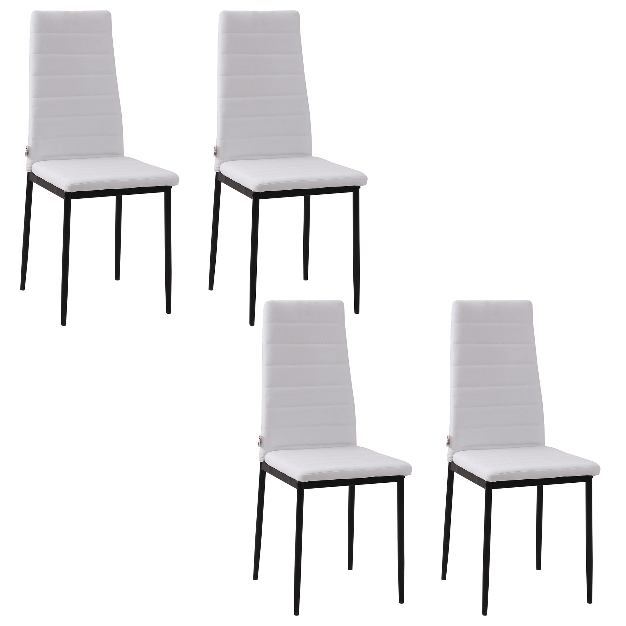 Ut5c4d1949352b3ba.jpg Set 4 Sedie per Soggiorno Imbottite in Tessuto, Sedie Sala da Pranzo Moderne con Gambe in Metallo, Capacità 120 kg, Bianco | Aosom Italy - immagine 1
