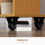 Tavolo Pieghevole da Pranzo max 3 Persone, in Truciolato e Acciaio, 75x144x144,5 cm, color Legno - immagine 7