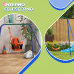 Altalena da Giardino 2 in 1 per Neonati e Bambini da 6 Mesi a 8 Anni, Arancione e Blu - immagine 6
