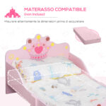 Letto per Bambini con Bordi Rialzati e 6 Gambe in Legno per Cameretta, Lettino per Bimbi da 3-6 Anni, 143x73x60cm, Rosa - immagine 7