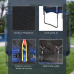 Trampolino Elastico da Esterno, Tappeto Elastico per Adulti da Giardino con Rete di Sicurezza e Bordo Imbottito, Giochi da Giardino e Casa, Ø244x240cm, Blu e Nero - immagine 6