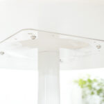 Tavolo Rotondo Moderno per 2 Persone in MDF e Acciaio , Ø70x75cm, Bianco - immagine 8