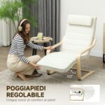 Poltrona Relax Riscaldante e Massaggiante con Poggiapiedi Regolabile e Telecomando, 67x95x101 cm, Crema - immagine 5