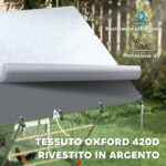 Recinto per Galline da 6m² per 6-8 Animali con Tetto Impermeabile, Mangiatoia e Posatoio, 3x2x1,9m, Argento - immagine 5
