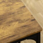 Set da Bar 5 pezzi con Tavolo alto e 4 Sgabelli Stile Industriale, Marrone e Nero - immagine 9