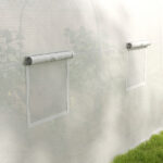 Serra a Tunnel per Giardino con 6 Finestre e Porta a Rullo, in Acciaio e PE, 3,5x3x2 m, Bianco - immagine 9