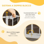 Cancellino per Cani Regolabile Alto con Porta Piccola e Chiusura Automatica, 74-80x104cm, Bianco - immagine 4