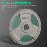 Set di 6 Dischi Pesi per Bilanciere e Manubri 2,5-35KG, Dischi palestra in Acciaio con Foro 50 cm, Ideali per Bilancieri Olimpionici, Argento - immagine 5