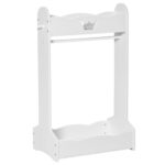 Appendiabiti per Bambini con Ripiani e Ganci Laterali, Arredamento per Cameretta in Legno, 70,5x37x103cm, Bianco