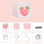 Mobile Scarpiera Modulare Salvaspazio, 6 Cubi 35x45x35 cm in Acciaio e PP, 74x47x144 cm, Rosa - immagine 6