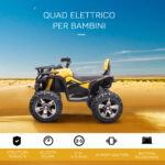 Quad per Bambini Elettrico 12V con Fari e Batteria Ricaricabile, Età 3-5 Anni, 1x65x73cm, Giallo - immagine 6