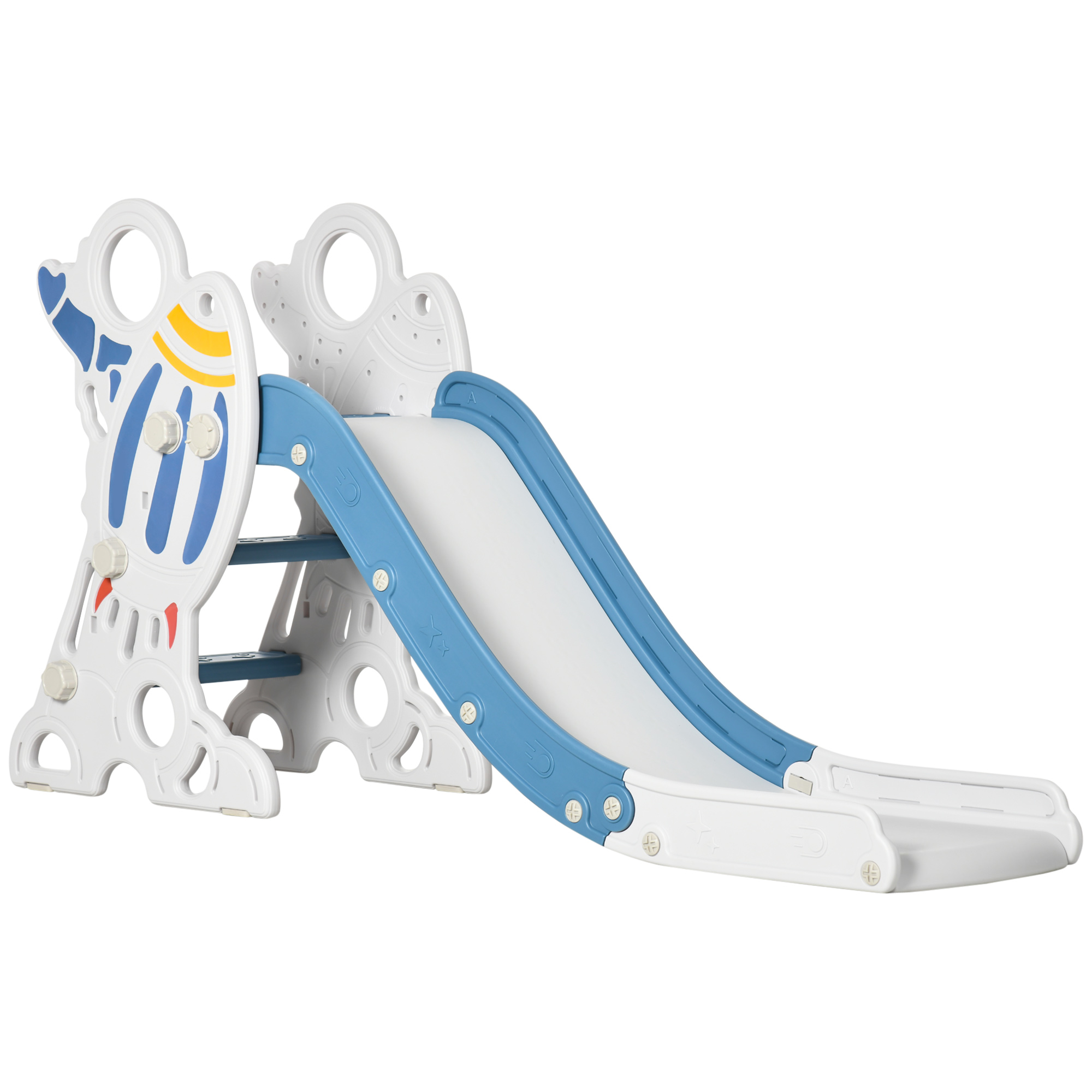 VlOc93198a386a245.jpg Scivolo per Bambini 18-36 Mesi in PE e PP a Tema Spaziale con Scale Antiscivolo, 157x46,5x80 cm - immagine 1