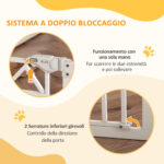Cancelletto per Cani taglia Piccola e Media con Chiusura Automatica, in Acciaio e PA, 74-1x76 cm, Bianco - immagine 5