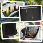 Passeggino per Cani Pieghevole con Cestino e Portabicchiere, Peso Max, 10 kg, 77x44x102 cm, Nero - immagine 8