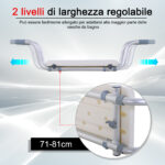 Sedile per Vasca in Lega di Alluminio e Plastica, Sgabello per Vasca da Bagno Larghezza Regolabile 73-83cm, Max, Carico 150kg - immagine 4