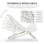 Set 2 Sedie Poltrona Sdraio da Esterni Pieghevoli e Reclinabili in Alluminio, 1x60x85 cm, Beige - immagine 5