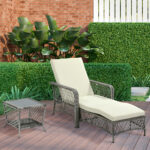 Mobili da Giardino Set 2 Pz in Rattan Chaise Longue e Tavolino da Caffè - immagine 2