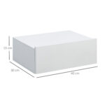 Set 2 Comodini Sospesi in Legno, Design Moderno, 40x30x15cm - Bianco - immagine 3