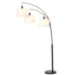 Lampada da Terra 3 Luci e Braccia Flessibili Base in Marmo Altezza 205cm