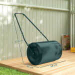 Rullo per Prato da 63L di Capacità con Lama Raschiante, in Metallo, 123x58x40 cm, Verde Scuro - immagine 3