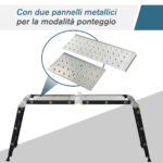 Scala in Alluminio 5 in 1 Nera per Interni ed Esterni, Carico Massimo 150kg, 370x61x11 cm - immagine 7