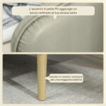 Divano Letto 3 Posti con Schienale Reclinabile e Rivestimento Effetto Velluto, 185x84x83 cm, Beige - immagine 7