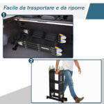 Scala in Alluminio 5 in 1 Nera per Interni ed Esterni, Carico Massimo 150kg, 370x61x11 cm - immagine 8