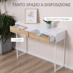 Consolle Moderna per Ingresso e Soggiorno con 2 Cassetti in Metallo 1x30x75cm - Bianco - immagine 4