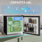 Mini Frigorifero da 46L con Scomparto per Ghiaccio, Porta Reversibile, Temperatura Regolabile, Argento - immagine 4