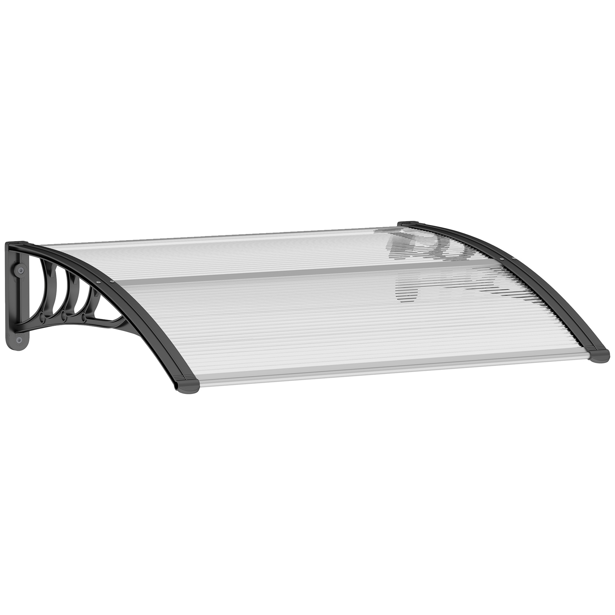 WOB44b19bd7c61221.jpg Pensilina da Esterni Impermeabile e Anti-UV, in PC, PP e Alluminio, 75x1x23 cm, Trasparente e Nero - immagine 1