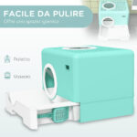 Lettiera per Gatti con Coperchio e Paletta, Doppio Ingresso e Vassoio Estraibile, 52x41x38,5 cm, Verde - immagine 4