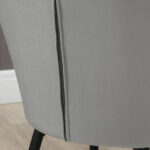 Set 2 Sedie da Pranzo Nordiche Imbottite con Braccioli Ricurvi in Tessuto Effetto Velluto, 54x57x80 cm, Grigio Scuro - immagine 9