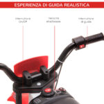 Moto da Cross Elettrica per Bambini da 3-5 Anni, Moto Elettrica per Bambini con Batteria 12V Ricaricabile e Rotelline Rimovibili, 106,5x51,5x68cm, Rosso - immagine 5