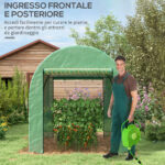 Serra a Tunnel per Orto 1,8x1,8x2 m in Acciaio e PE Anti UV con Porte Avvolgibili e Finestre, Verde - immagine 5