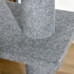 Albero Tiragraffi per Gatti a 4 Livelli con Altezza Regolabile, Grigio, 43x27x228-260cm - immagine 9