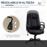 Poltrona da Ufficio Massaggiante ad Altezza Regolabile, 60x74x106-116cm, Nera - immagine 6