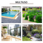 Tavolino da Giardino Pieghevole in Rattan Sintetico e Acciaio, Tavolino da Balcone Salvaspazio, 40x40x40cm, Marrone - immagine 7