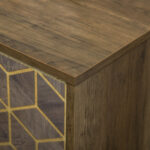 Mobile da Ingresso Moderno con Decori Dorati e Gambe in Acciaio, 99x39x75,5cm - immagine 9