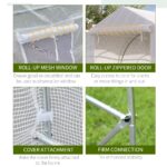 Serra a Tunnel Anti-UV con 6 Finestre a Rete e Ingresso Arrotolabile, in Metallo e PE, 4x2x2 m, Bianco - immagine 7