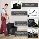 Carrello per Pulizie in Plastica PP da 20L con Secchio e Strizzatore, 60x27x70,5 cm, Nero - immagine 6